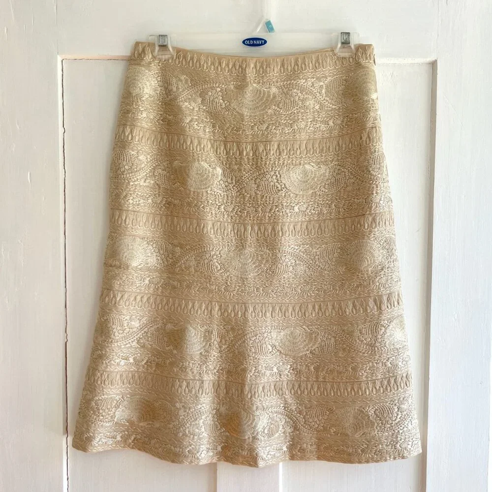 Etcetera Gold Embroidered Skirt